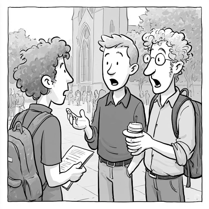 draw a stylized cartoon or comic strip
