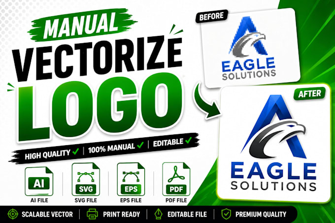 manually vectorize, redraw, trace, recreate your logo