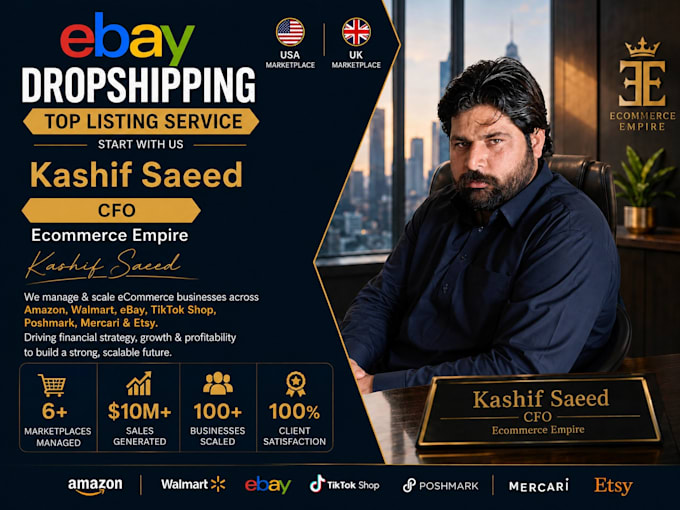 do ebay dropshipping on profit share and full store management