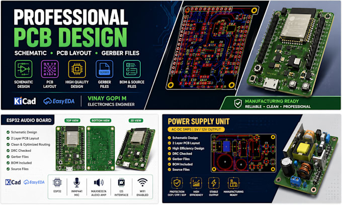 design professional pcb using kicad and easyead