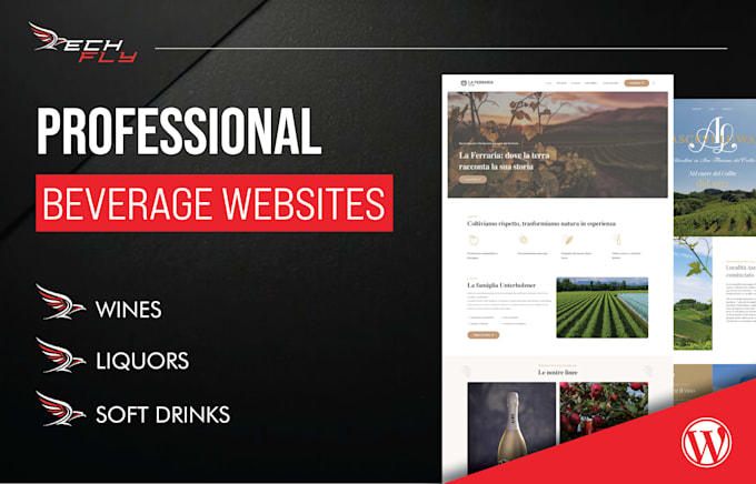 design beverages wordpress website, wines, soft drinks and liquors