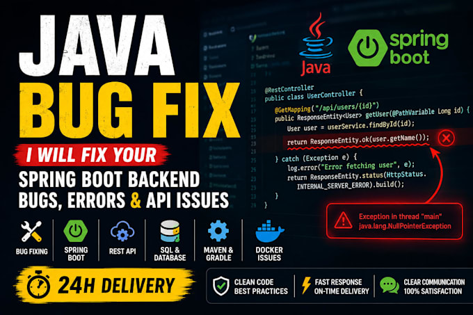 fix java spring boot backend bugs and rest API issues