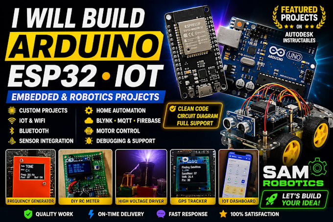 build arduino esp32 esp8266 iot embedded systems and robotics projects