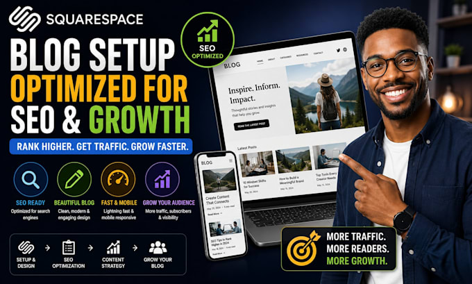 create a squarespace blog setup optimized for SEO and growth