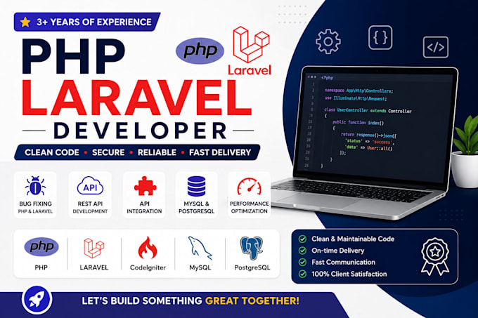 fix PHP laravel bugs and develop rest apis