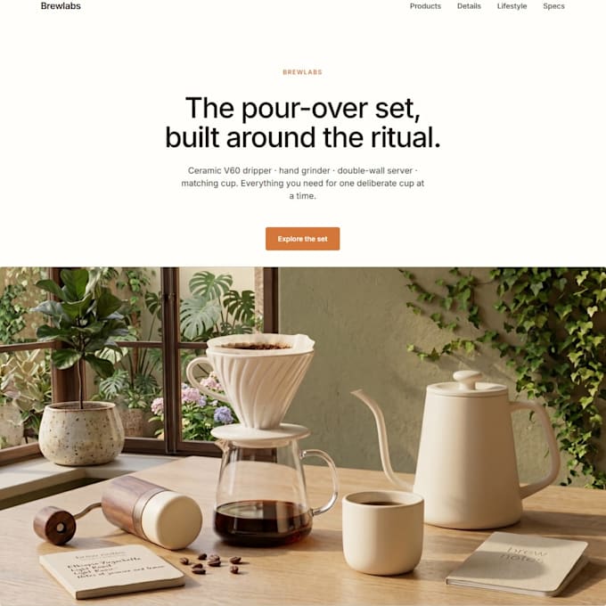 design a product showcase landing page for your brand