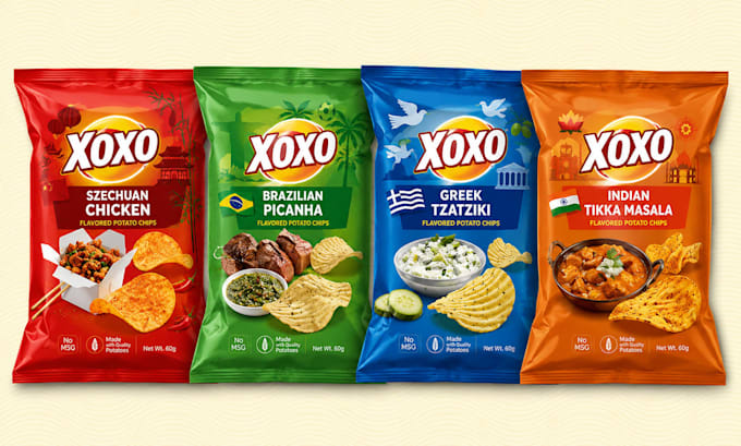 design potato chips,chili,snacks,toast,pouch label packaging