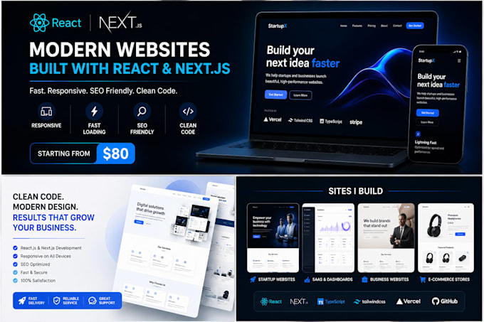 build a modern react or nextjs website