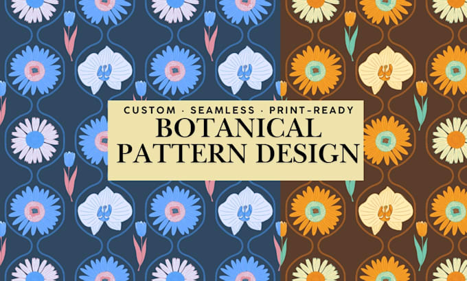 illustrate a seamless botanical pattern for fabric, packaging or brand