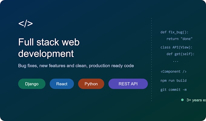 fix bugs and build features in your django and react application