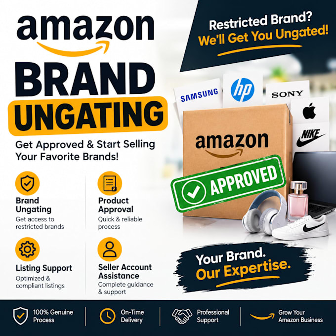 assist with amazon brand ungating and category approval