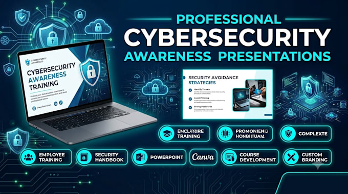 create cybersecurity awareness training, course, handbook, and presentation