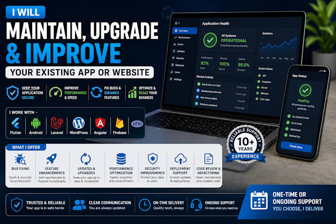 maintain, upgrade and improve your existing app or website