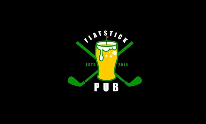design pub mini golf bar beer company logo