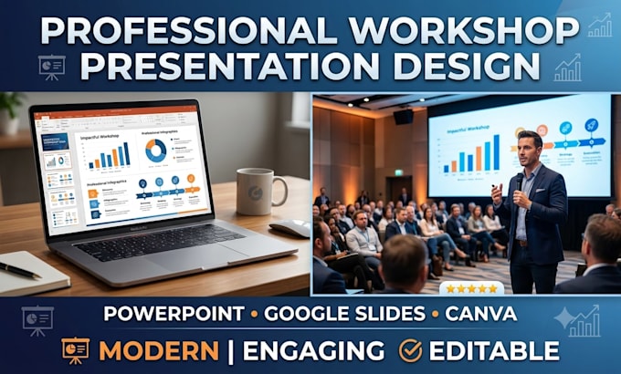 design a professional workshop presentation, training PPT, and seminar slides