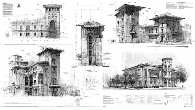 create urban sketches and architectural illustrations