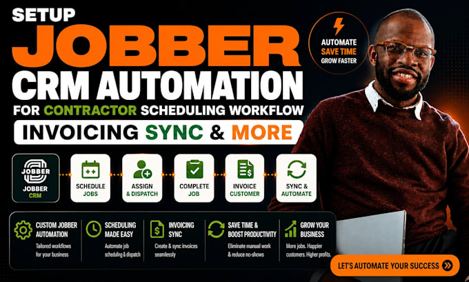 setup jobber CRM automation for contractor scheduling workflow invoicing sync