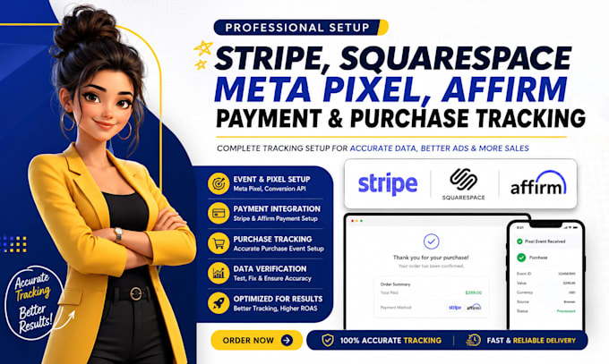 setup stripe squarespace meta pixel affirm payment square purchase tracking