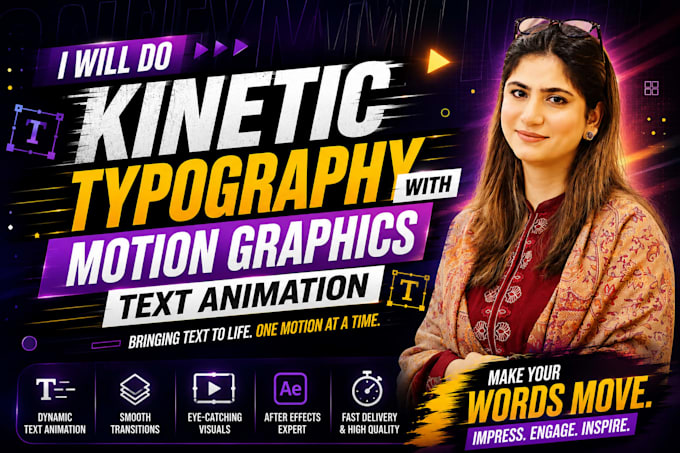 do a kinetic typography with motion graphics text animation
