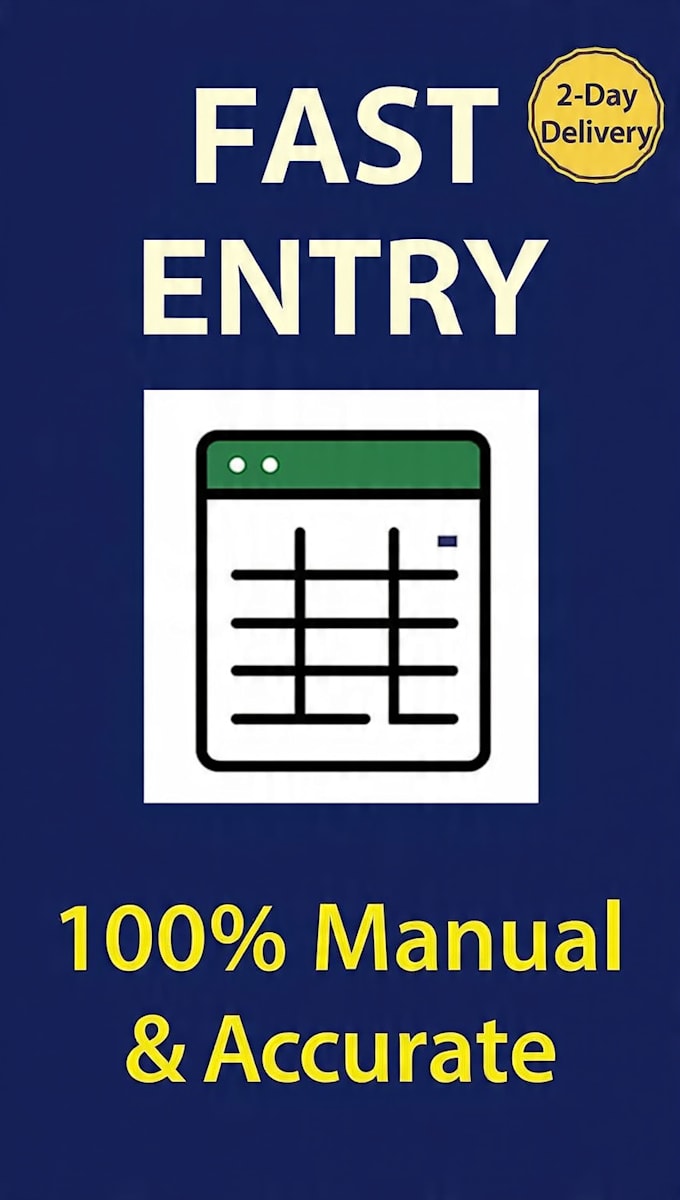 do fast and accurate manual data entry and excel work
