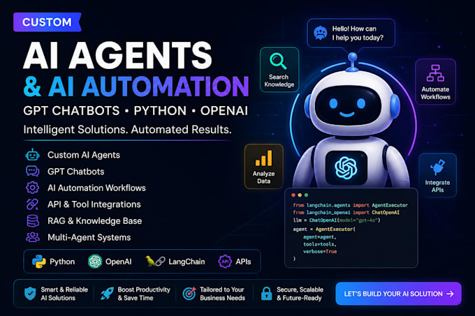 develop ai agents and ai automation workflows using python and openai zapier
