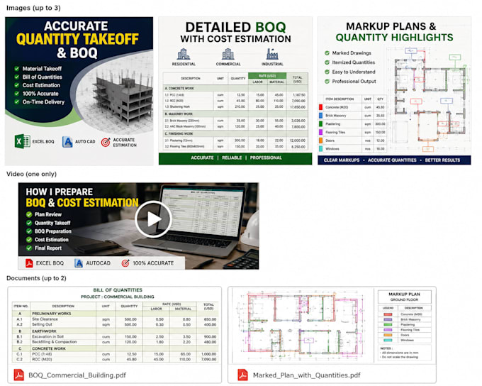 do construction quantity takeoff, boq and cost estimation