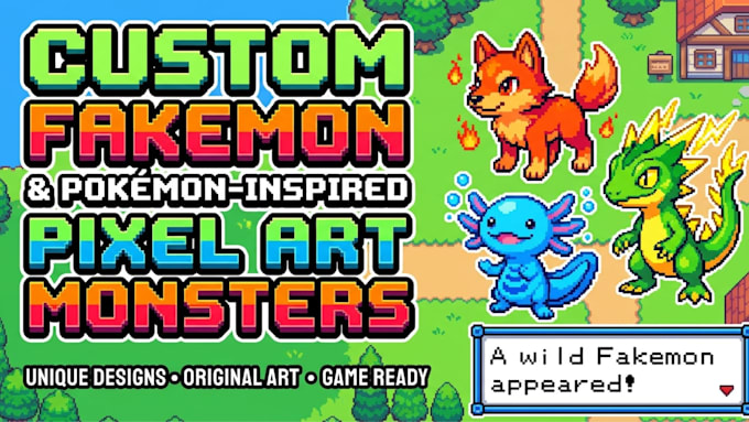 create custom fakemon and pokémon inspired monster pixel art