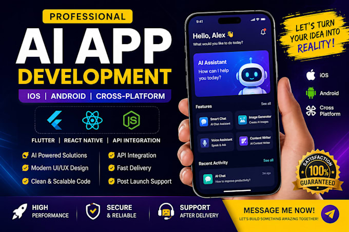 do ai app development, ios mobile app developer flutter react native ai app