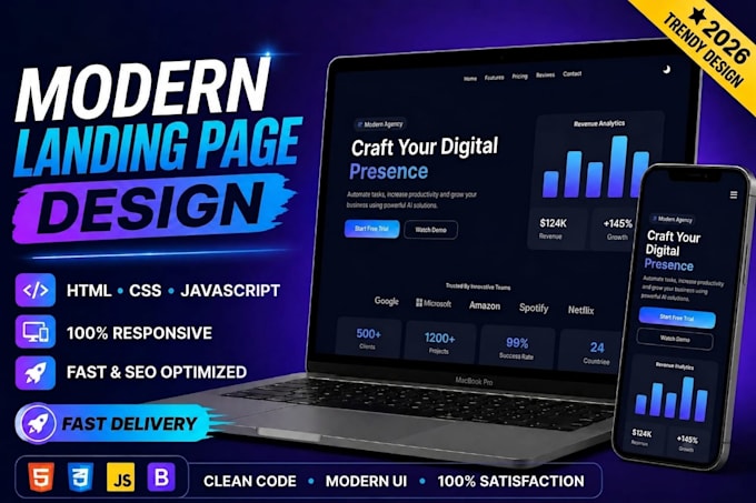build a responsive HTML landing page or product sales page