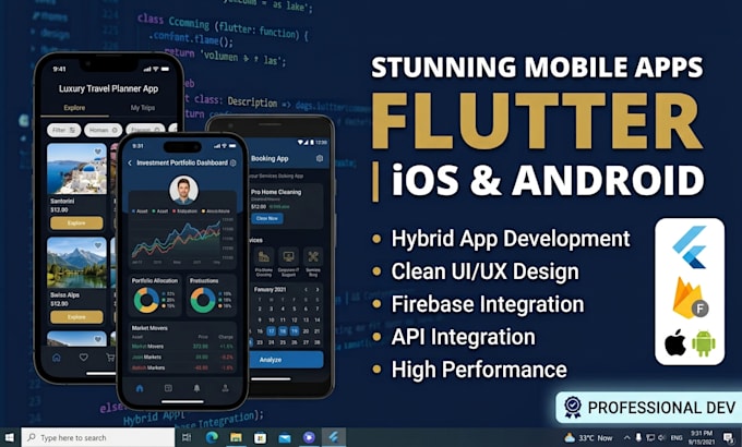 build app design ui ux and develop flutter application