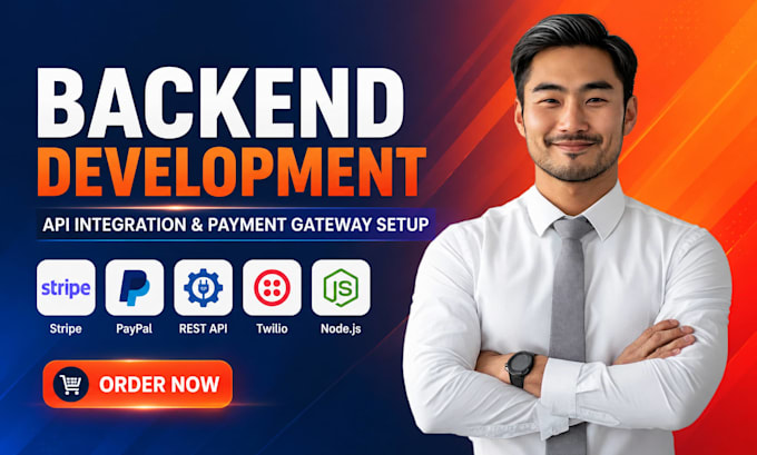 develop backend, integrate API, setup stripe, paypal API and payment integration