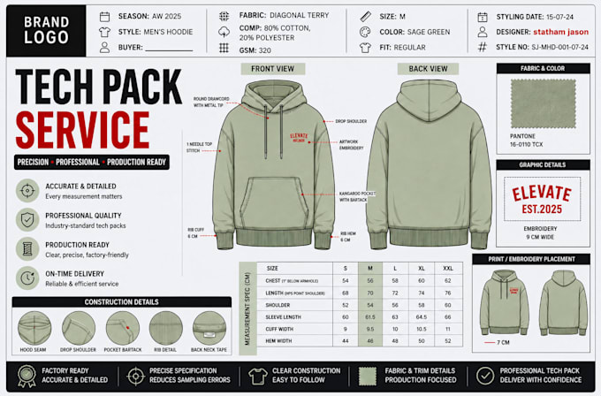design factory ready fashion clothing apparel tech pack and technical drawings