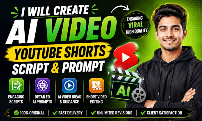 create ai video, youtube shorts script and prompt