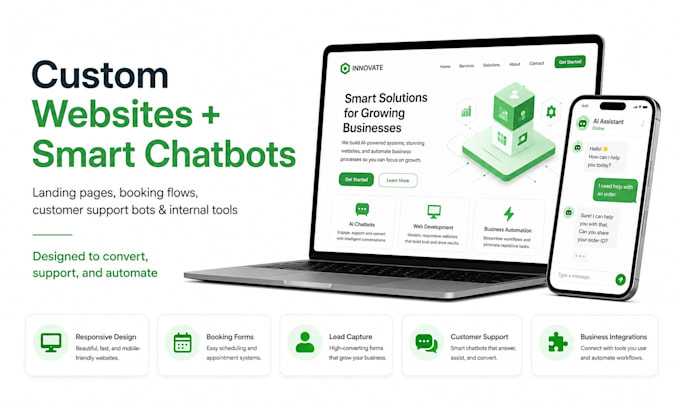build ai chatbots websites and business process automations