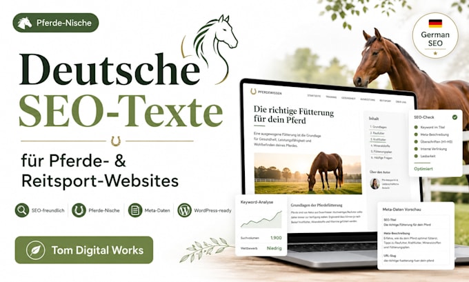 write german SEO blog posts for horse and equestrian websites