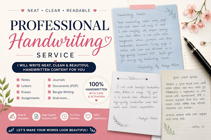 write beautiful handwritten notes, letters, and assignments