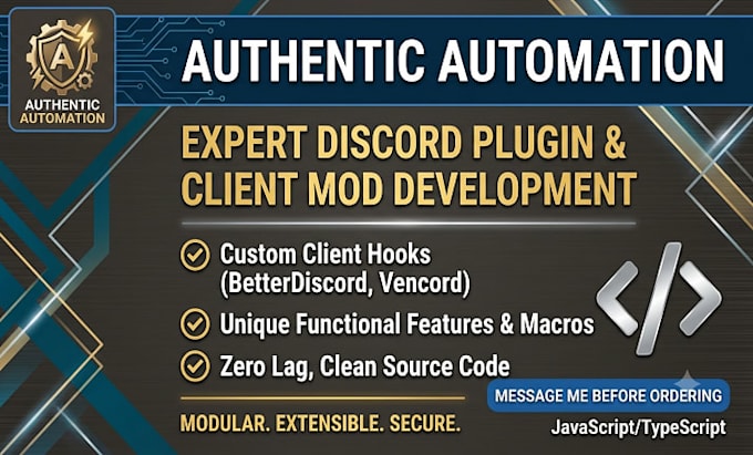 develop custom discord plugins and client mod scripts