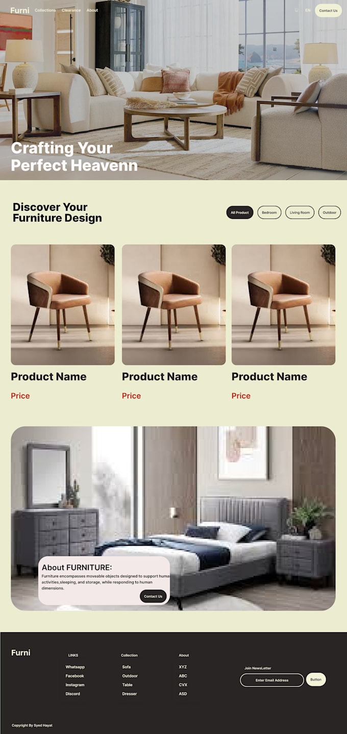 design a clean UI UX mockup in figma