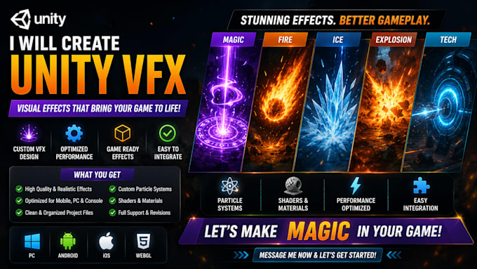 create stunning unity vfx particle effects shaders and visual effects