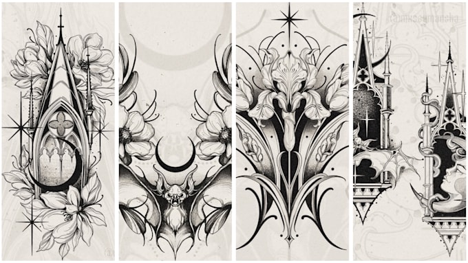 create a graphic,blackwork,linework tattoo design