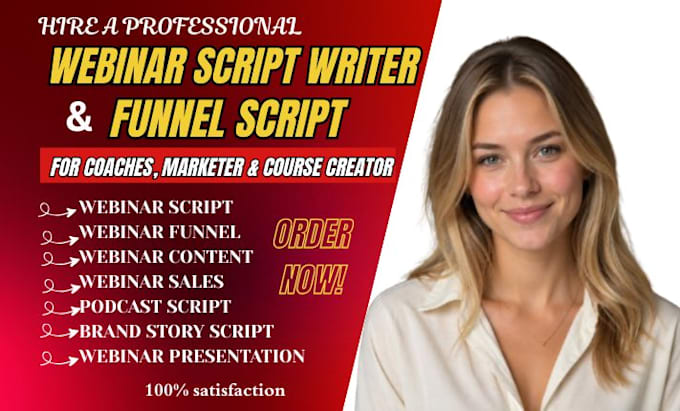 write high converting webinar script, webinar slides funnel script