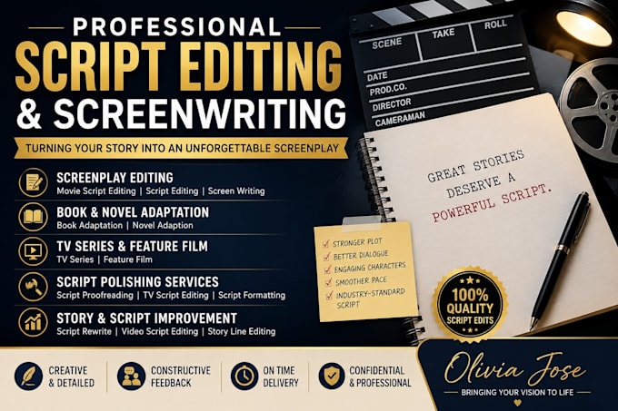 do movie script editing, screenplay editing, screen writing, feature film script