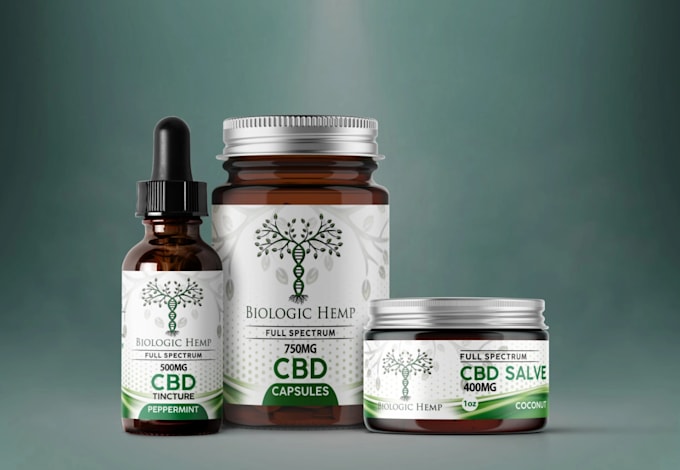 design supplement or hemp product packaging box and label