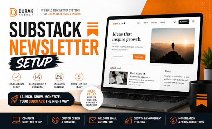 setup substack account, substack newsletter and manage posts