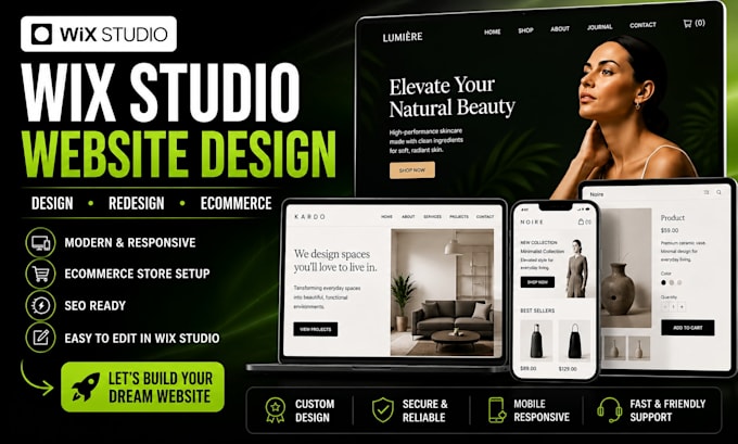 design or redesign wix studio website, wix ecommerce store, wix website design
