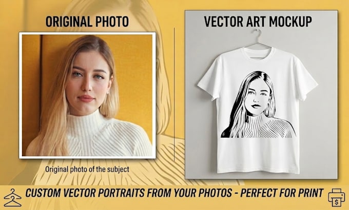 create a high contrast black and white vector portrait from your photo