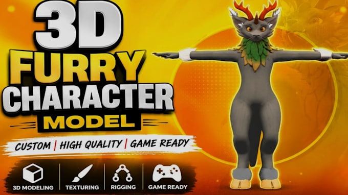 create a custom 3d furry character, fursona, vtuber or creature model