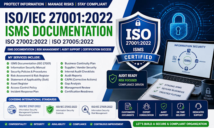 provide iso 27001 iso 27002 iso 27005 isms documentation audit support
