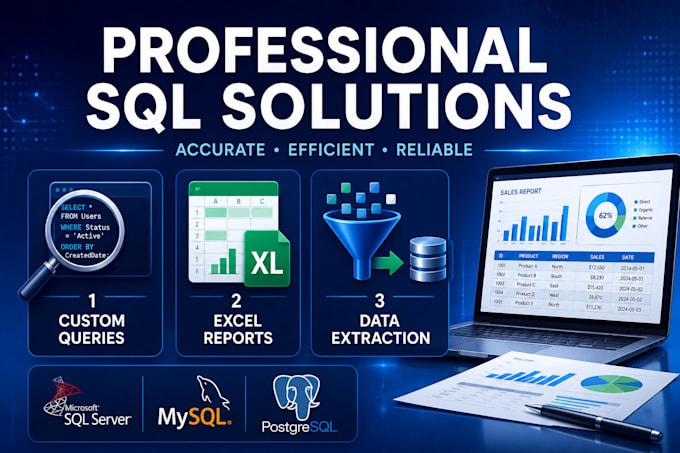 write expert sql queries for data extraction and excel reports