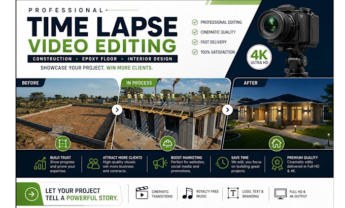 create professional construction time lapse, ai epoxy floor DIY, interior design